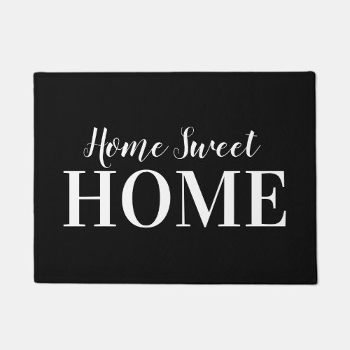 Simple Home Sweet Home Typography Black Doormat