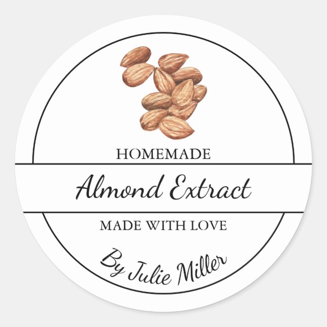 Simple Homemade Almond Extract Label (Front)