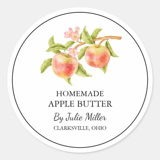 Simple Homemade Apple Butter Label (Front)