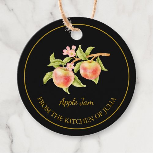 Simple Homemade Apple Jam Hang Tag l Black