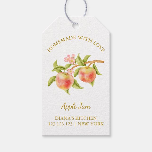 Simple Homemade Apple Jam Hang Tag l White (Front)