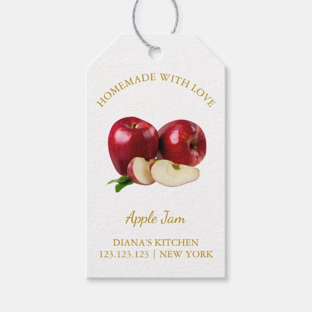 Simple Homemade Apple Jam Hang Tag l White (Front)