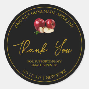 Simple Homemade Apple Jam Thank You Label