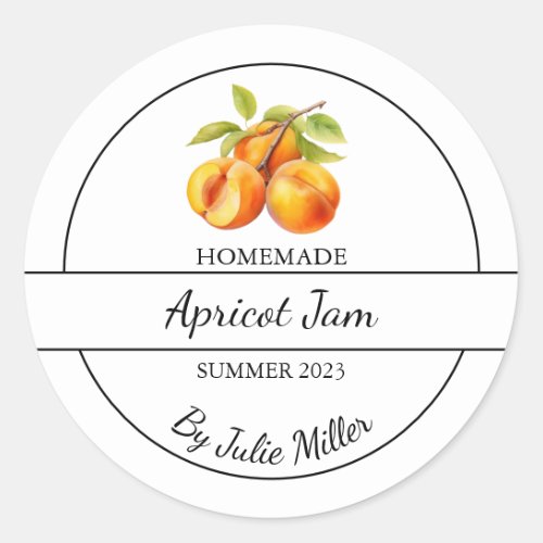 Simple Homemade Apricot Jam Label