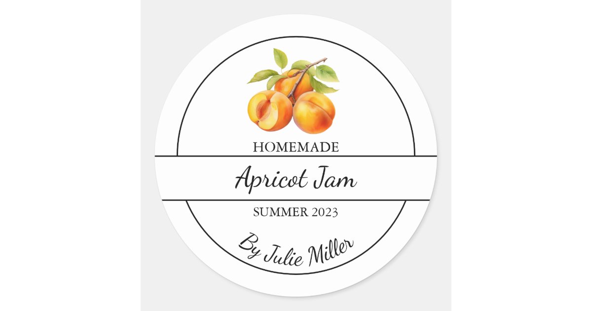 Simple Homemade Apricot Jam Label | Zazzle