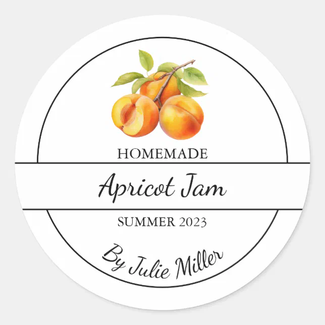 Simple Homemade Apricot Jam Label | Zazzle