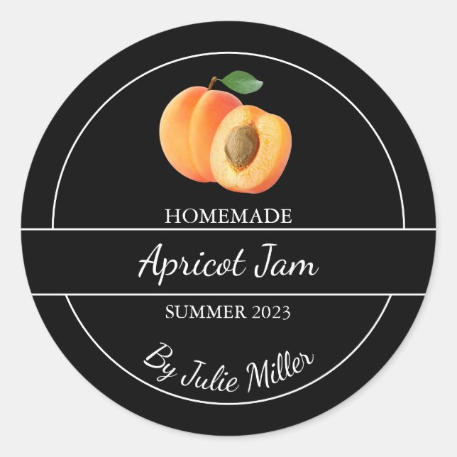 Simple Homemade Apricot Jam Label (Front)