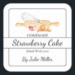 Simple Homemade Baking Square Label<br><div class="desc">Special for you!</div>