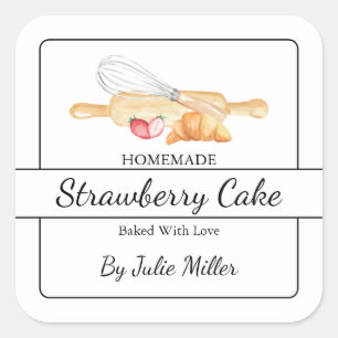 Simple Homemade Baking Square Label
