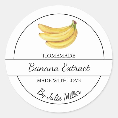 Simple Homemade Banana Extract Label