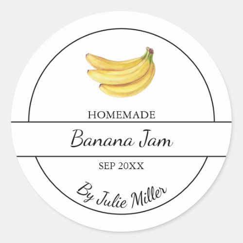 Simple Homemade Banana Jam Label