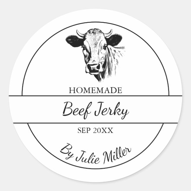 Simple Homemade Beef Jerky Label (Front)