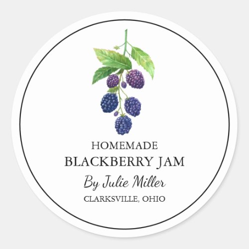 Simple Homemade Blackberry Jam  Label