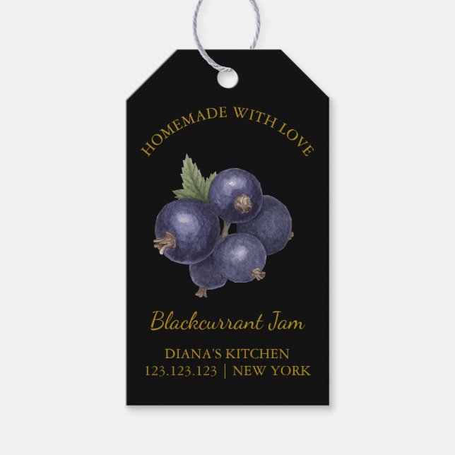 Simple Homemade Blackcurrant Jam Hang Tag (Front)