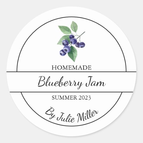 Simple Homemade Blueberry Jam Label