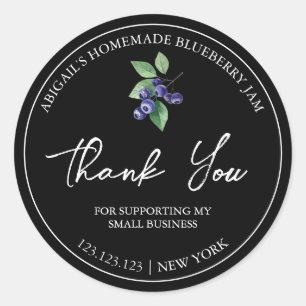 Simple Homemade Blueberry Jam Thank You Label