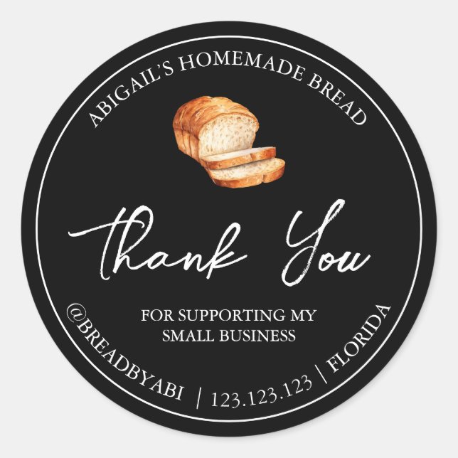 Simple Homemade Bread Thank You Label (Front)