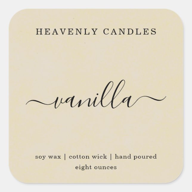 Simple Homemade Candle Sticker Labels (Front)