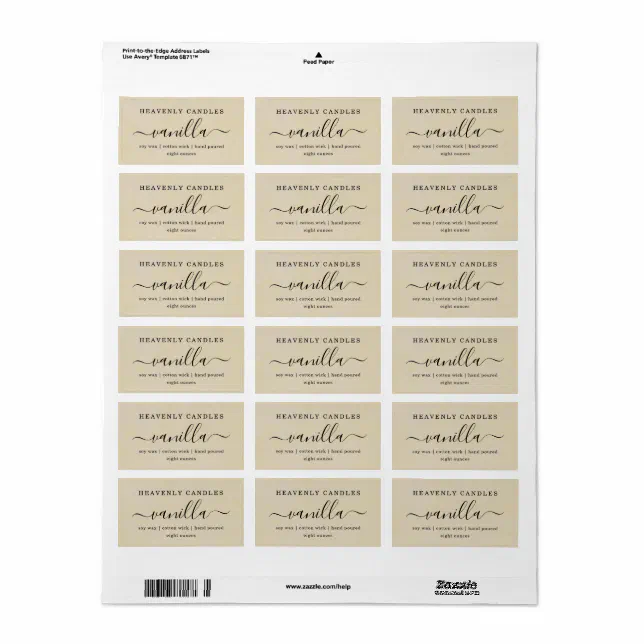 Sticker Label Simpel Simple Homemade Candle Sticker Labels | Zazzle