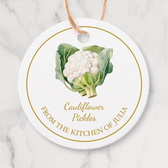 Simple Homemade Cauliflower Pickles Hang Tag (Front)