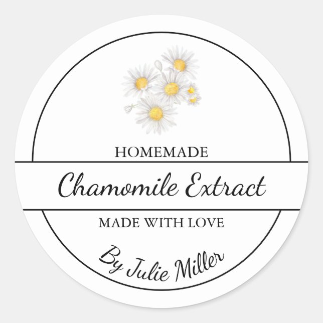 Simple Homemade Chamomile Extract Label (Front)