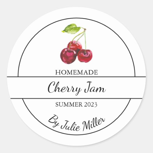 Simple Homemade Cherry Jam Label