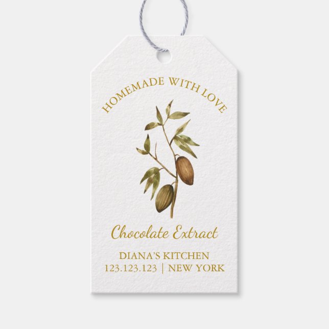 Simple Homemade Chocolate Extract Hang Tag l White (Front)
