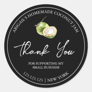 Simple Homemade Coconut Jam Thank You Label
