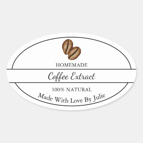 Simple Homemade Coffee Extract Label