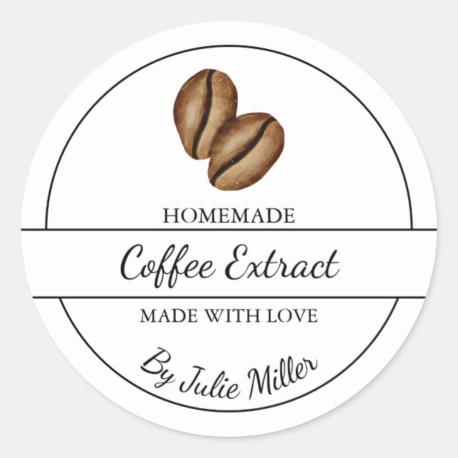 Simple Homemade Coffee Extract Label (Front)