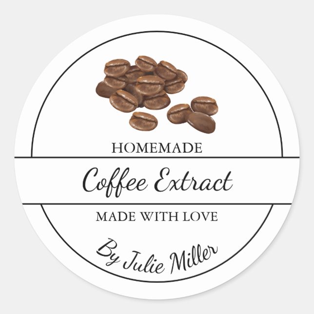 Simple Homemade Coffee Extract Label (Front)