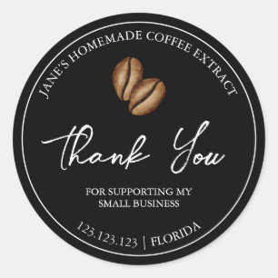 Simple Homemade Coffee Extract Thank You Label