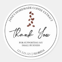 Simple Homemade Coffee Extract Thank You Label
