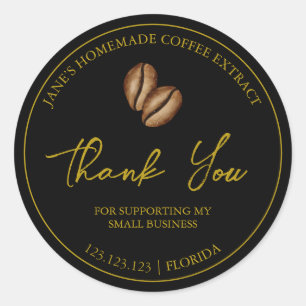 Simple Homemade Coffee Extract Thank You Label