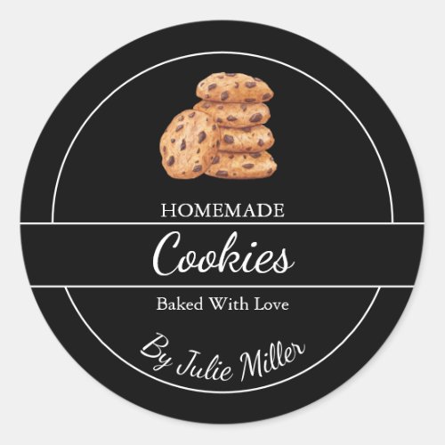 Simple Homemade Cookies Label Black