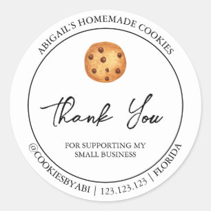 Simple Homemade Cookies Thank You Label