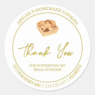 Simple Homemade Cookies Thank You Label