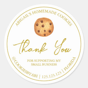 Simple Homemade Cookies Thank You Label