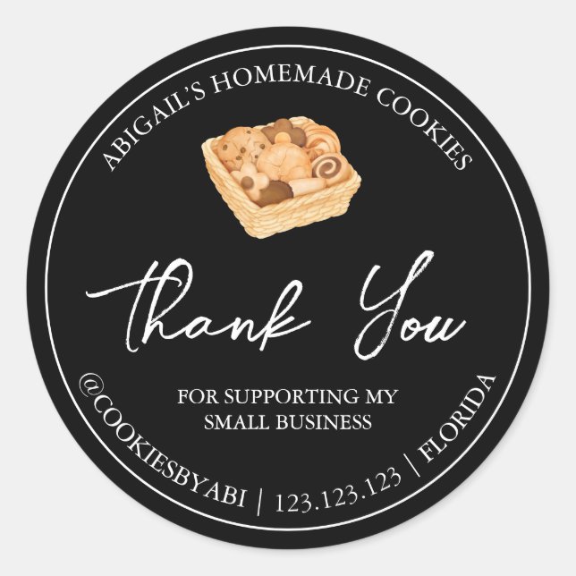 Simple Homemade Cookies Thank You Label (Front)
