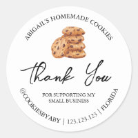 Simple Homemade Cookies Thank You Label