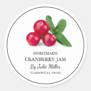 Simple Homemade Cranberry Jam Label