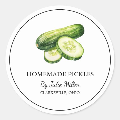 Simple Homemade Cucumber Pickles Label