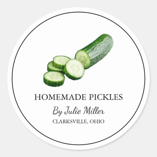 Simple Homemade Cucumber Pickles Label (Front)