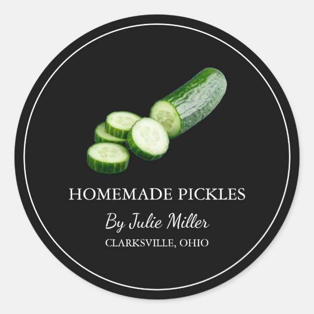 Simple Homemade Cucumber Pickles Label (Front)