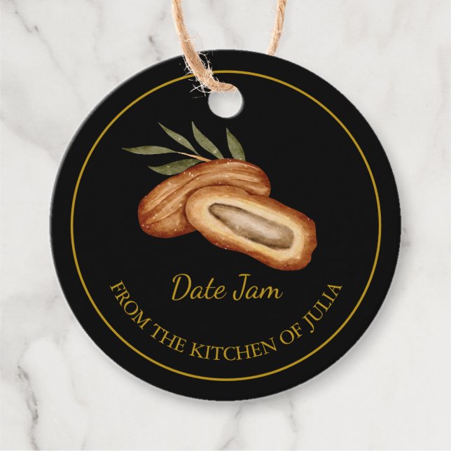 Simple Homemade Date Jam Hang Tag l Black (Front)