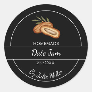 Simple Homemade Date Jam Label Black