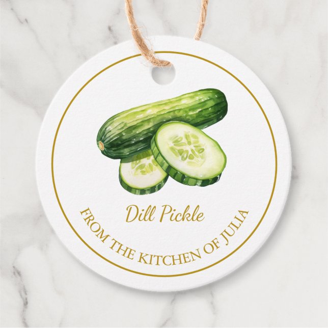 Simple Homemade Dill Pickle Cucumber Hang Tag (Front)