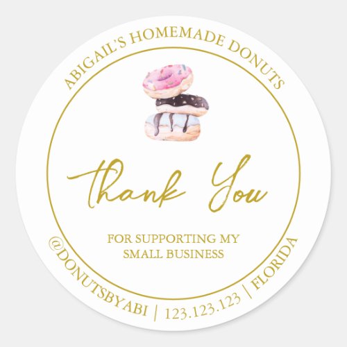Simple Homemade Donut Thank You Label