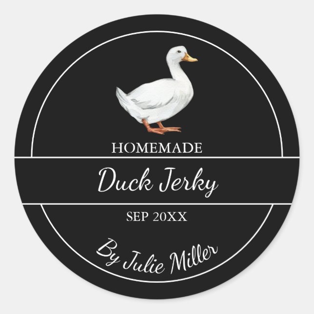 Simple Homemade Duck Jerky Label (Front)