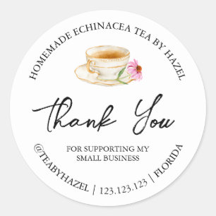 Simple Homemade Echinacea Tea Thank You Label